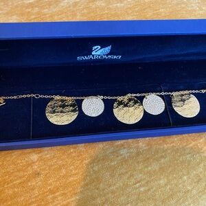 Swarovski Gold and Silver Disc Necklace